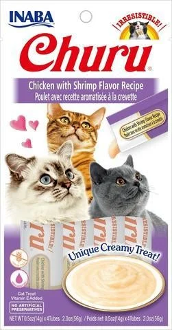 Inaba Churu Purée Chicken with Shrimp Flavor Cat Treat