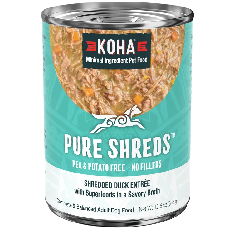 Koha Pure Shreds Shredded Duck Entrée for Dogs (12.5 oz)