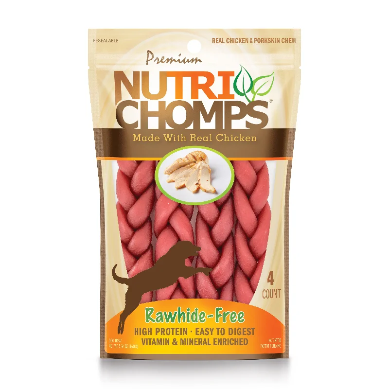 NutriChomps 6-inch Chicken Braids, 4 Count Dog Chews