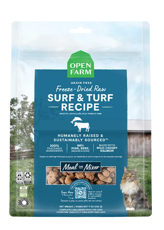 Open Farm Surf & Turf Freeze Dried Raw Cat Food (9 oz)