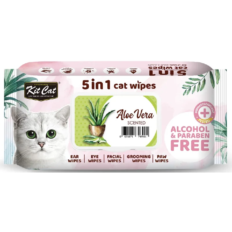 4 FOR $15: Kit Cat 5-in-1 Aloe Vera Scented Cat Wipes 80pcs